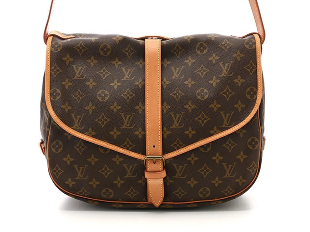 LOUIS VUITTON Saumur Shoulder Bag Monogram Brown